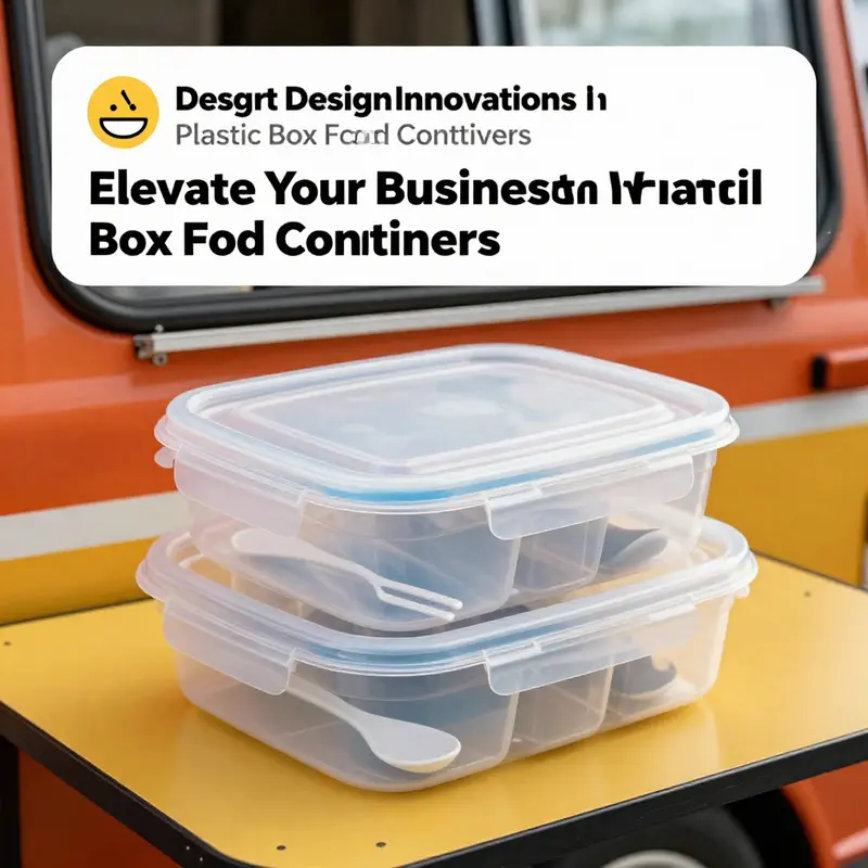 An array of plastic box food containers demonstrating various types and materials used in the food service industry.