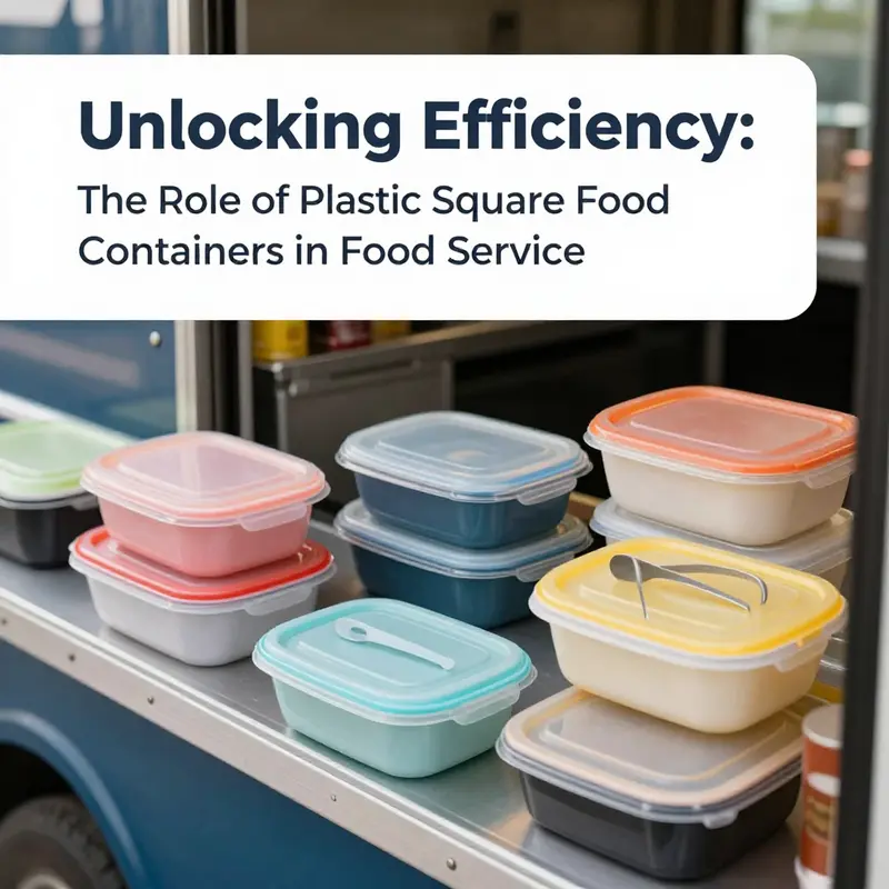 Different types of plastic square food containers made from PP and HDPE are displayed, highlighting their unique features.