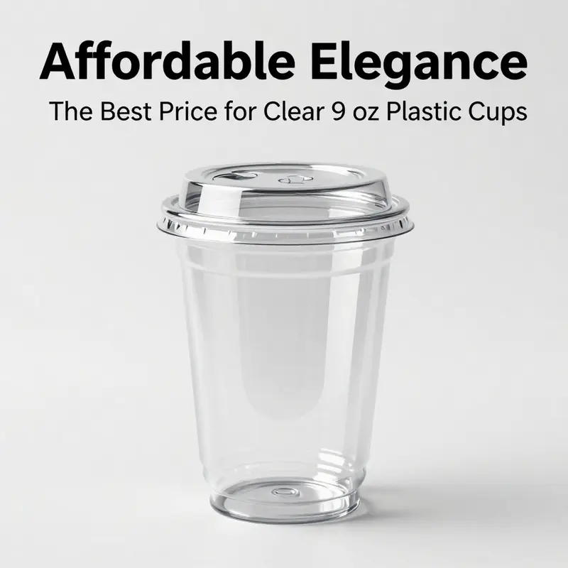 Comparison of pricing for 9 oz clear plastic cups across multiple suppliers.