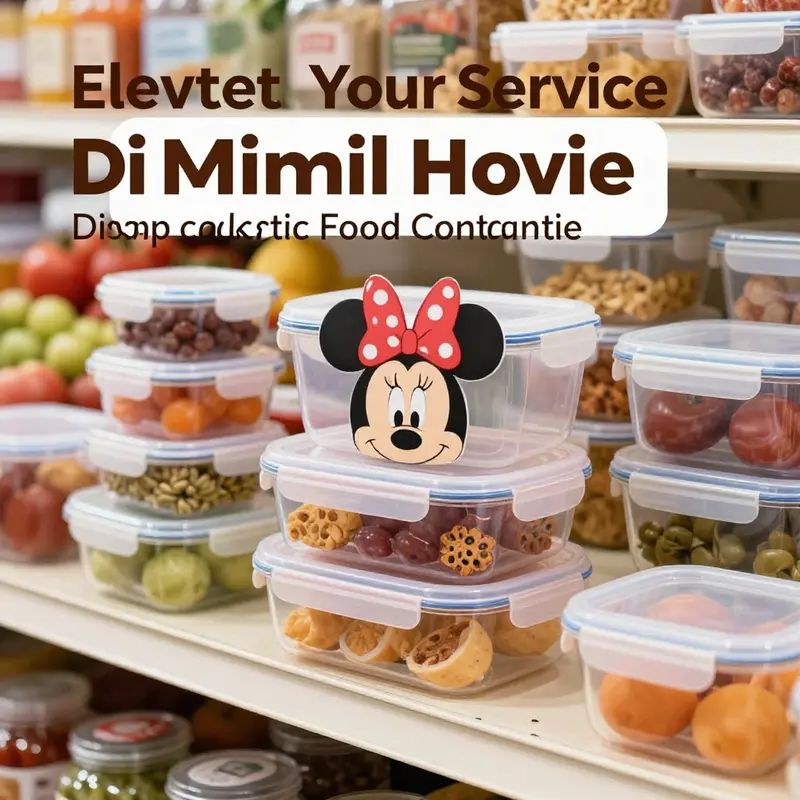 The charming design of the Disney Minnie Mouse Snap Lock Plastic Food Storage Container emphasizes both fun and functionality.