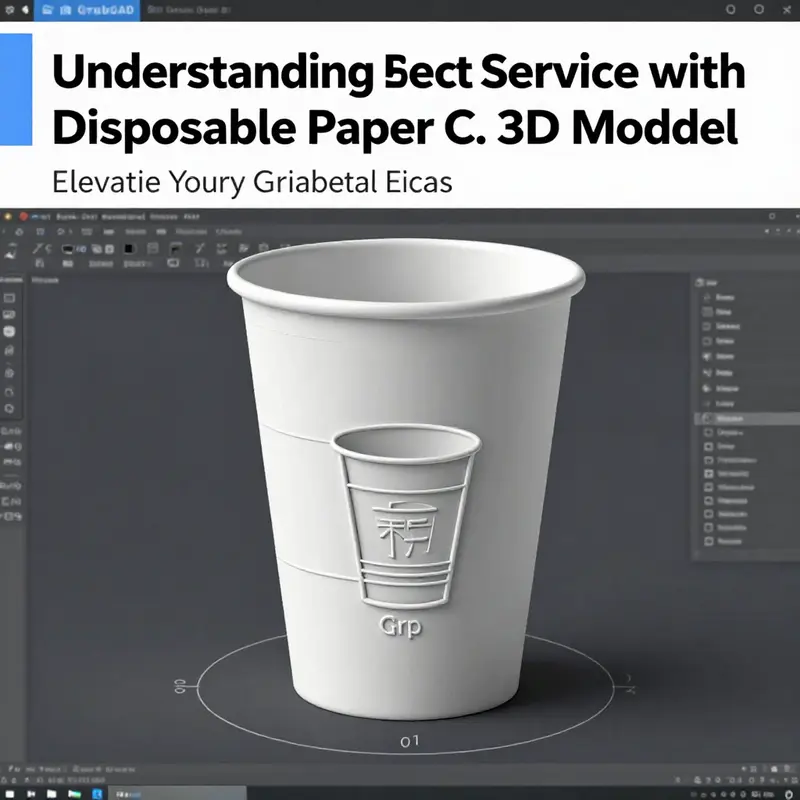 An illustrative representation of a disposable paper cup 3D model from GrabCAD, demonstrating design precision.