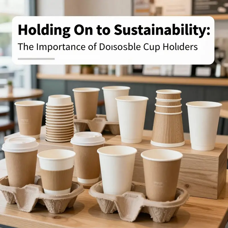 A variety of eco-friendly disposable paper cup holders in different designs enhances customer experience at a café.