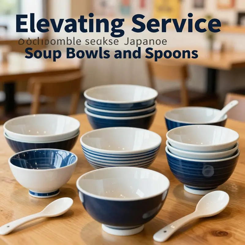 A collection of elegant disposable Japanese soup bowls and spoons showcasing modern design.