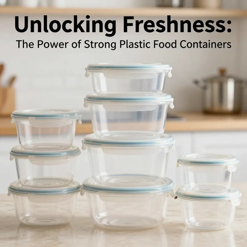Durable plastic food containers designed for long-term use, featuring secure airtight seals.