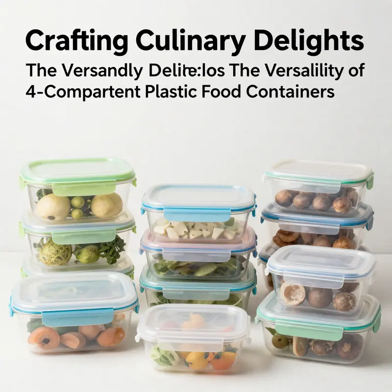 The robust polypropylene construction of 4-compartment containers showcases durability and versatility in culinary applications.