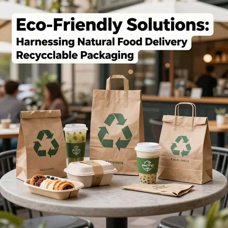 A colorful assortment of eco-friendly packaging solutions displayed at a café signalizing sustainability.