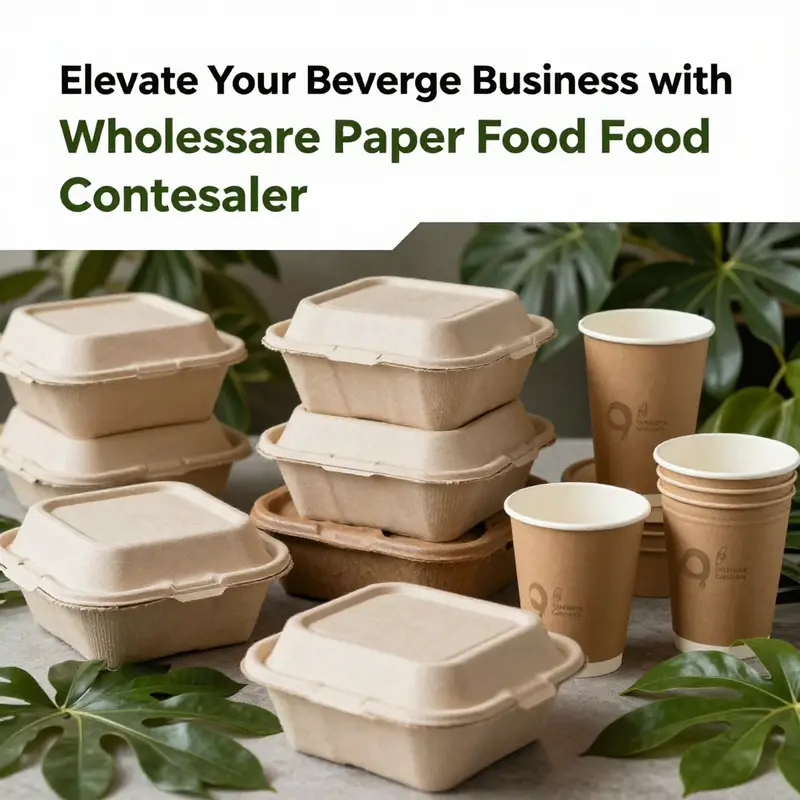 An assortment of wholesale disposable paper food containers available for businesses.