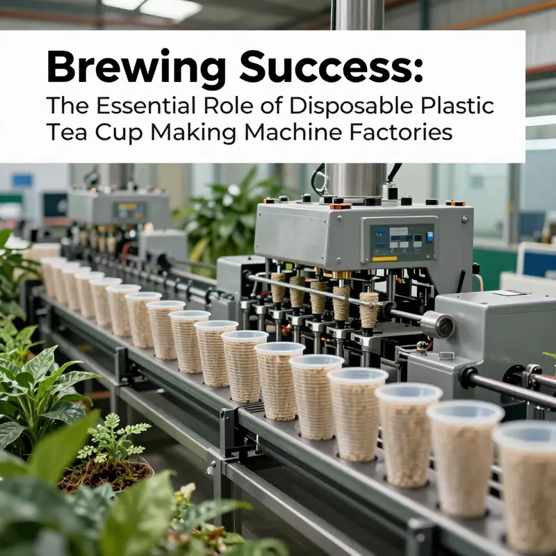Efficient production of disposable plastic tea cups in a modern factory setting.
