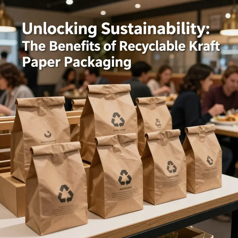 The café showcases environmental sustainability through kraft paper packaging and recycling initiatives.