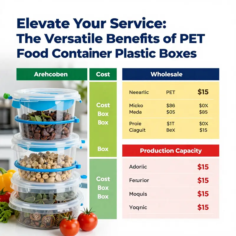 Close-up of PET food containers emphasizing their clarity and durability.