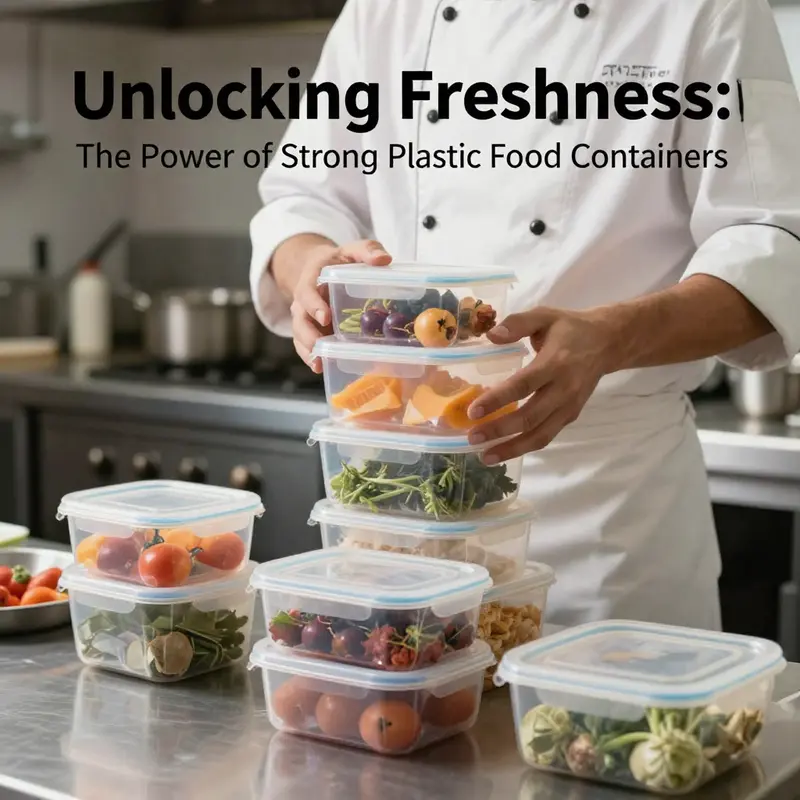 Durable plastic food containers designed for long-term use, featuring secure airtight seals.