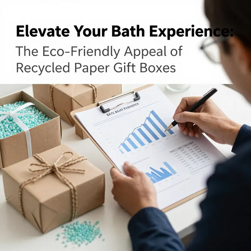 Recycled paper gift boxes enhance the presentation of bath beads while supporting sustainability.