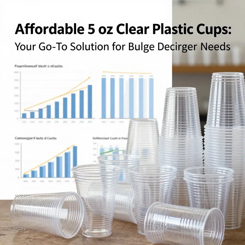 A collection of 5 oz clear plastic cups showcasing various vibrant drinks.