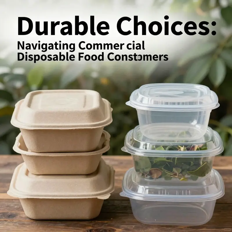 Diverse materials used in commercial disposable food containers, illustrating variety and application.