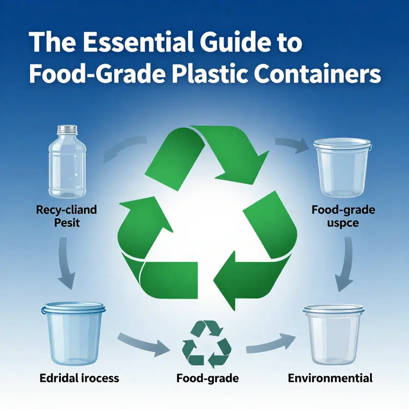 A visual representation of different food-grade plastic containers and their materials, emphasizing safety standards.