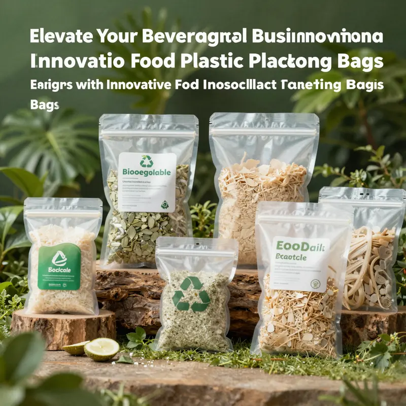 A variety of food plastic packaging bags designed for diverse applications in the food industry.