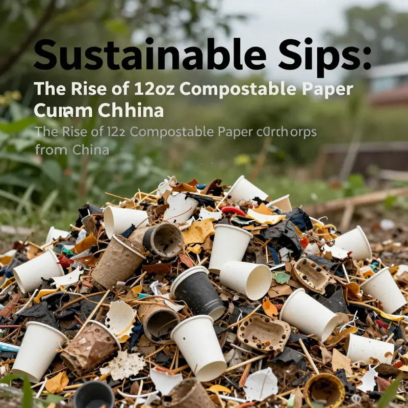 12oz compostable paper cups showcasing their double-wall design and eco-friendly materials.