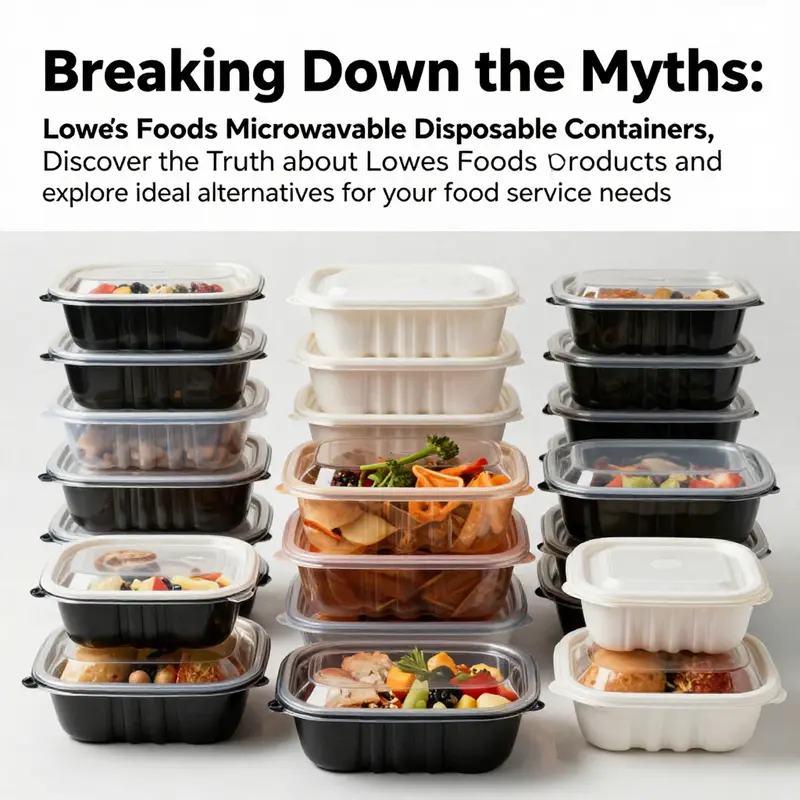 A diverse collection of disposable food containers filled with various foods, signifying their role in effective food service solutions.