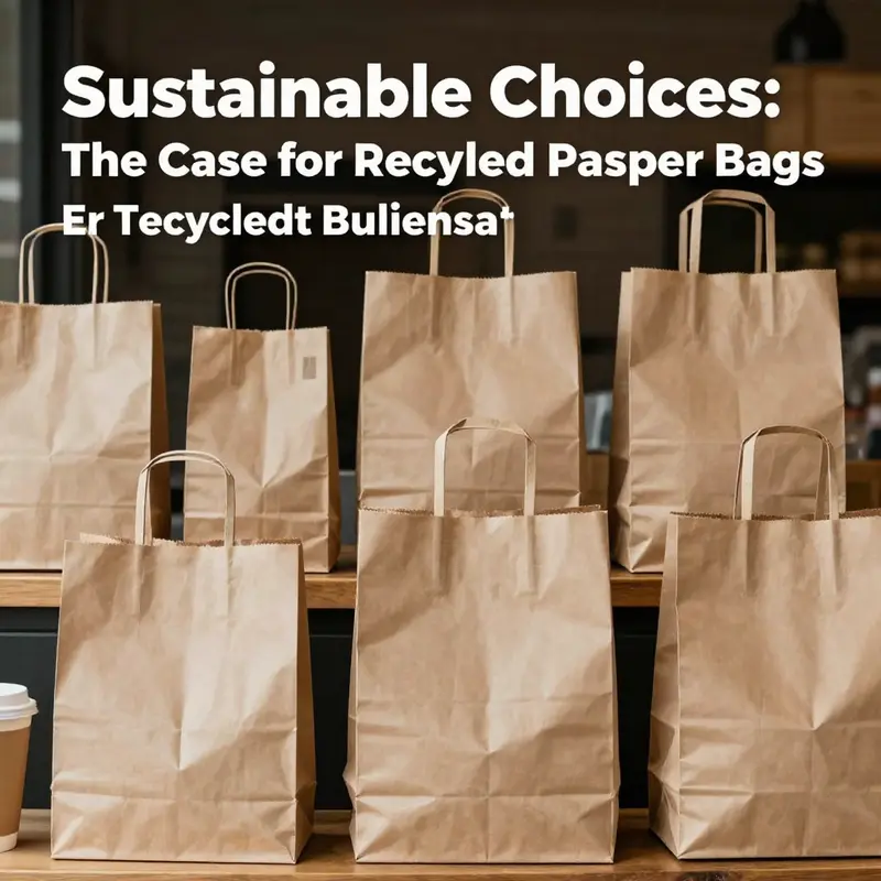 An assortment of recycled brown paper bags designed for diverse food and beverage applications, showcasing sustainability.