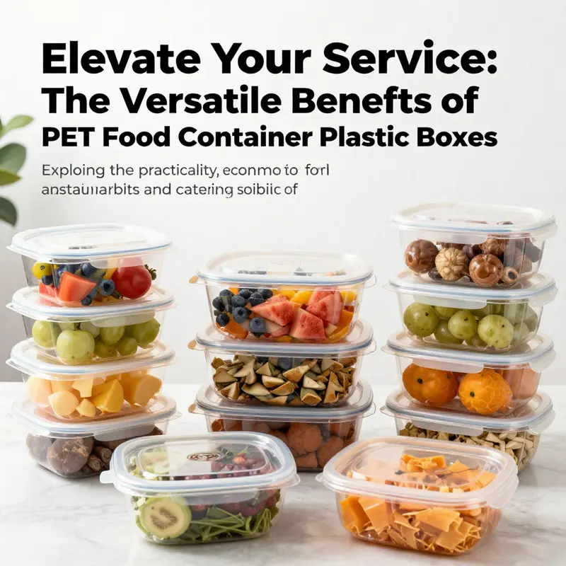 Diverse selection of PET food containers filled with various foods, emphasizing their appeal and functionality.