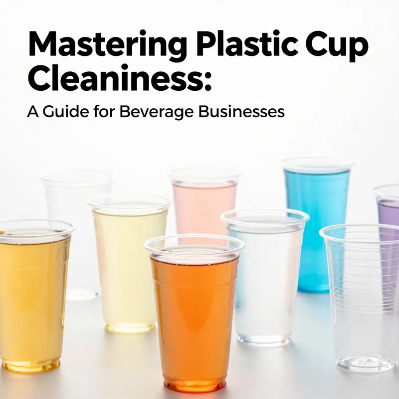 An array of clean, colorful plastic cups representing various drinks in a bright setting.