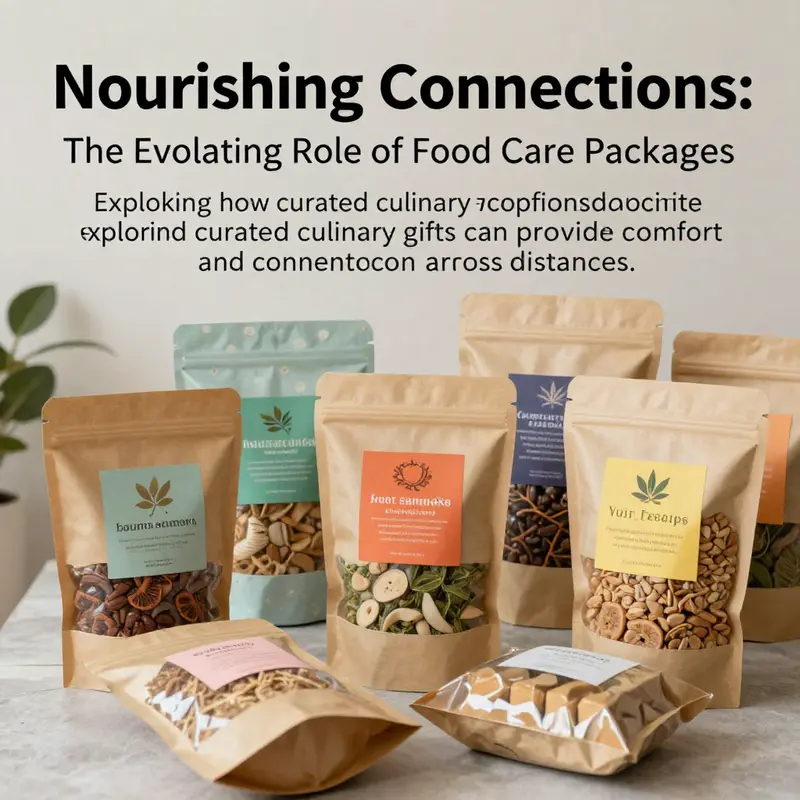 An assortment of food care packages displayed, representing thoughtful gestures of care and support.