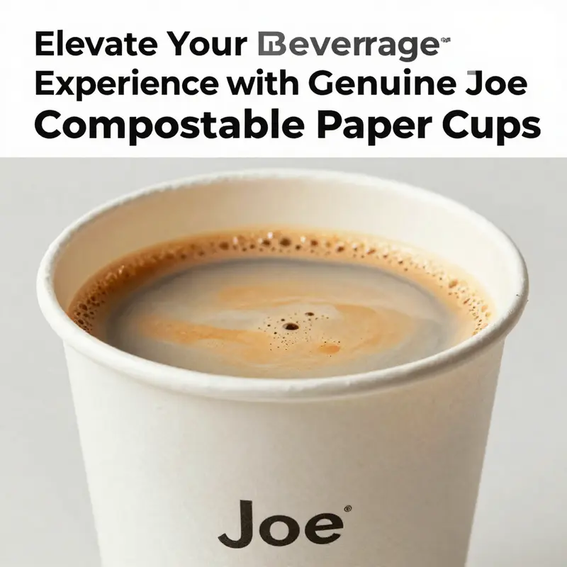 Showcasing the exceptional food safety and durability of Genuine Joe compostable paper cups, ideal for hot beverages.