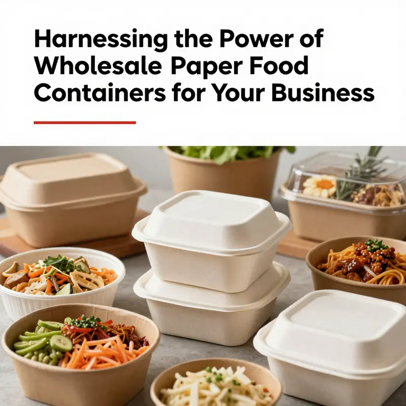An assortment of eco-friendly paper food containers highlights their food safety and environmental benefits.