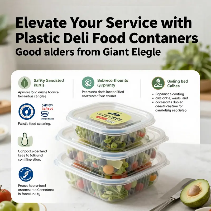 A wide selection of plastic deli food containers available at Giant Eagle, showcasing their commitment to quality and variety.