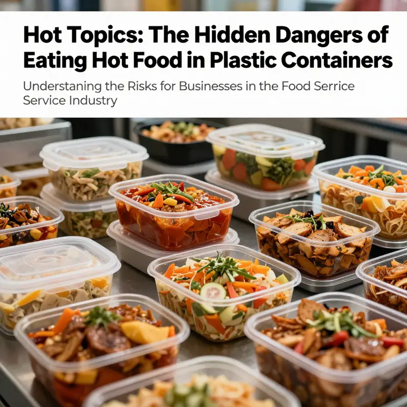 Colorful hot dishes in various containers, emphasizing the safety issues in using plastic for hot food.