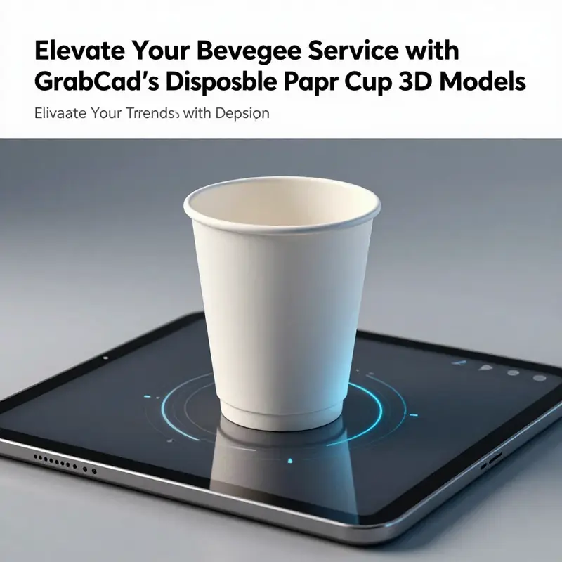 An illustrative representation of a disposable paper cup 3D model from GrabCAD, demonstrating design precision.