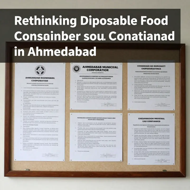 A visual representation of the environmental consequences of disposable food containers in Ahmedabad.