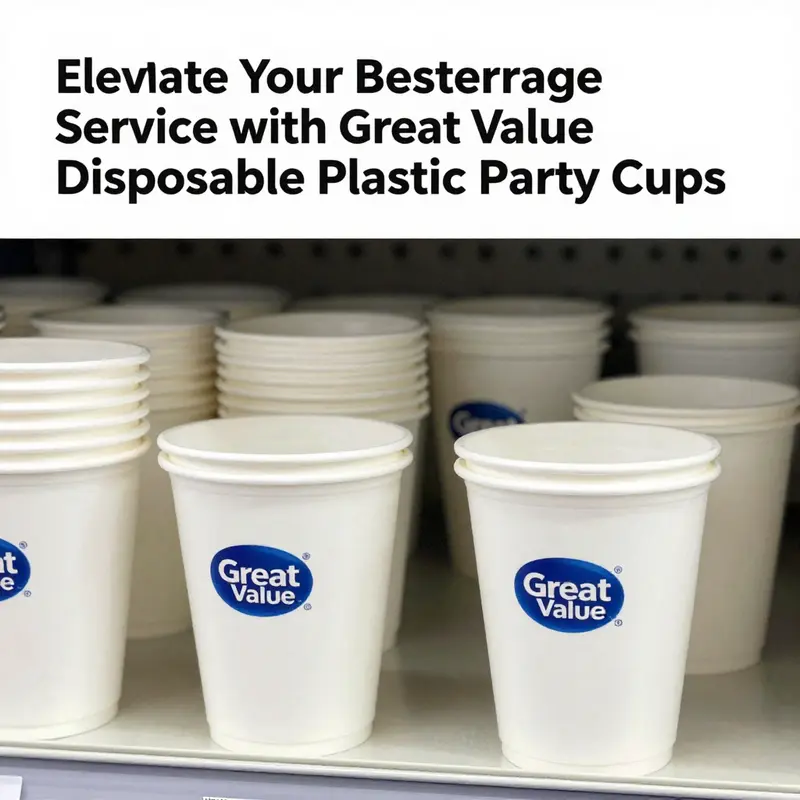 Diverse product options of Great Value disposable cups tailored for various occasions.