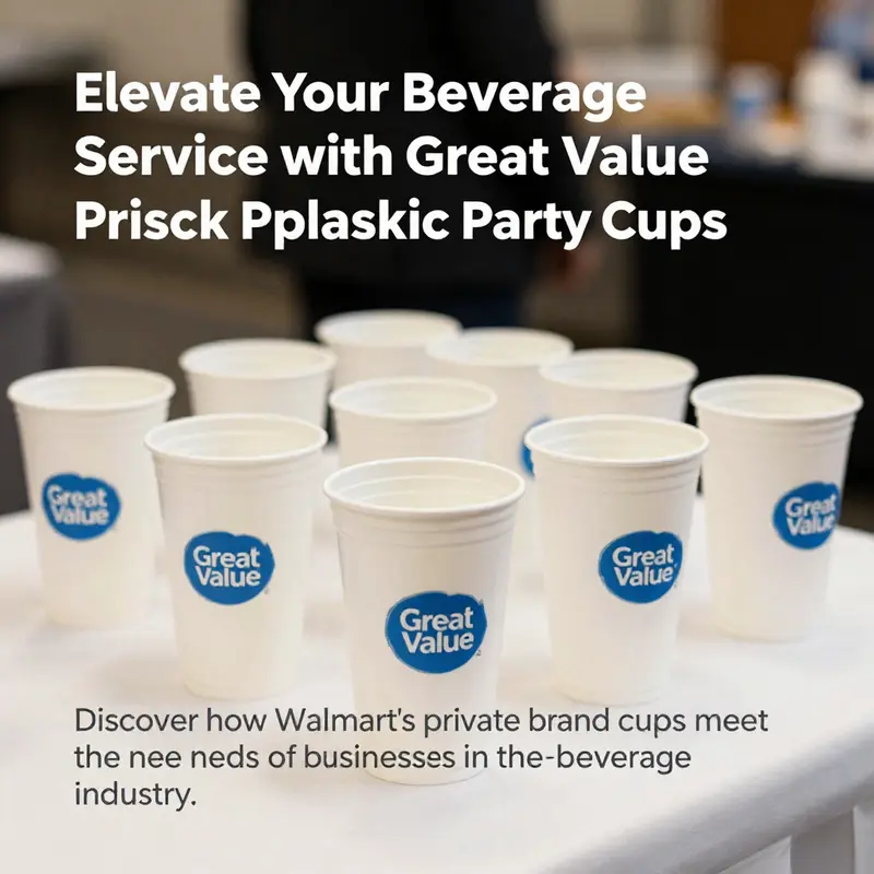 An elegant arrangement of Great Value disposable plastic cups on a table, showcasing their suitability for events.