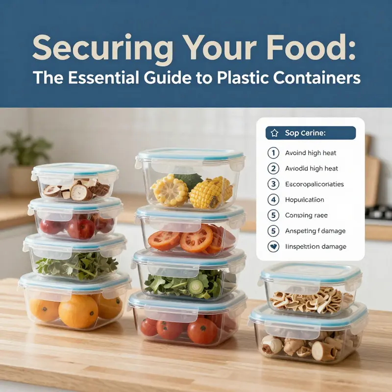 An assortment of food-grade plastic containers, emphasizing the necessity of safety standards.