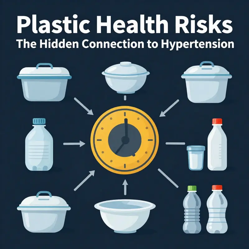 Illustration showcasing the health risks associated with food container plastics.