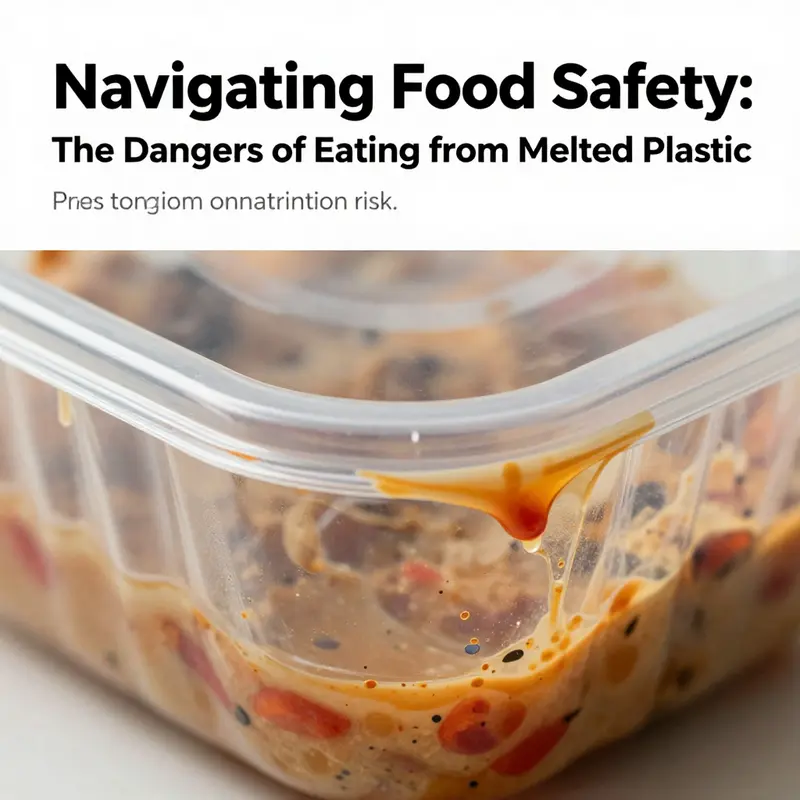 Understanding the potential health risks associated with consuming food from melted plastic.