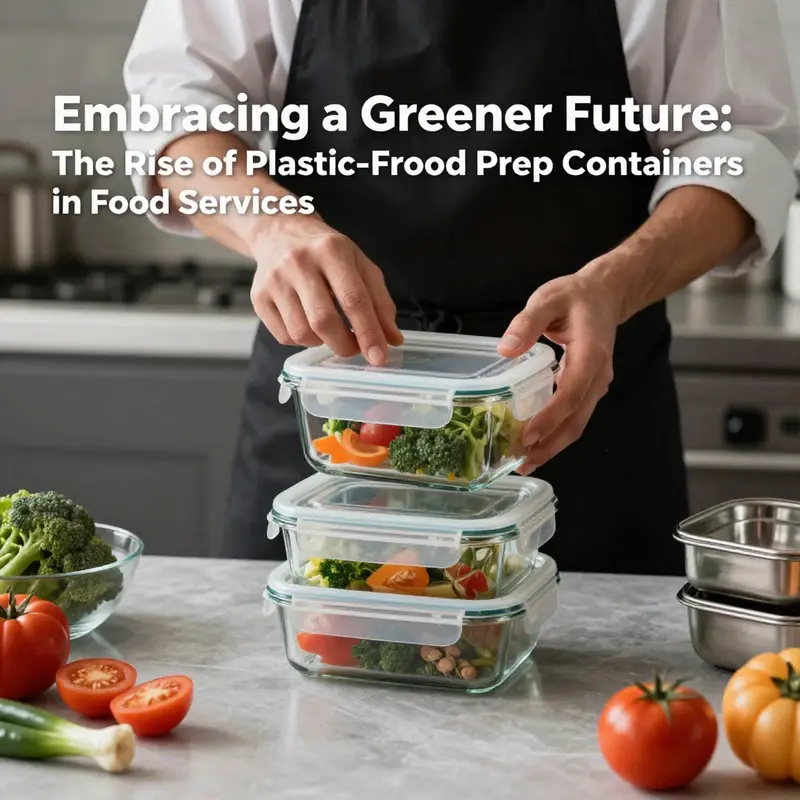 Various materials used for plastic-free food prep containers, highlighting their usability and aesthetic appeal.