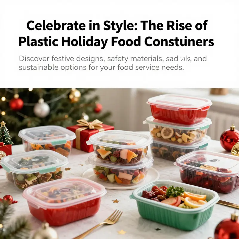 A lively holiday celebration with plastic food containers brimming with seasonal dishes.