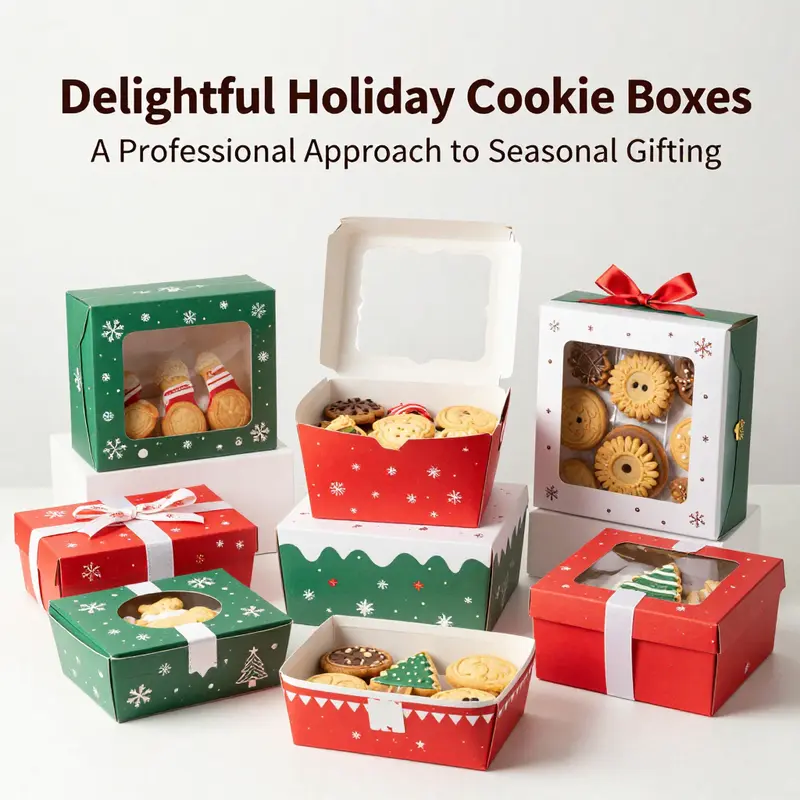 An array of stunning holiday cookie box designs showcasing the diversity in styles and functionality.
