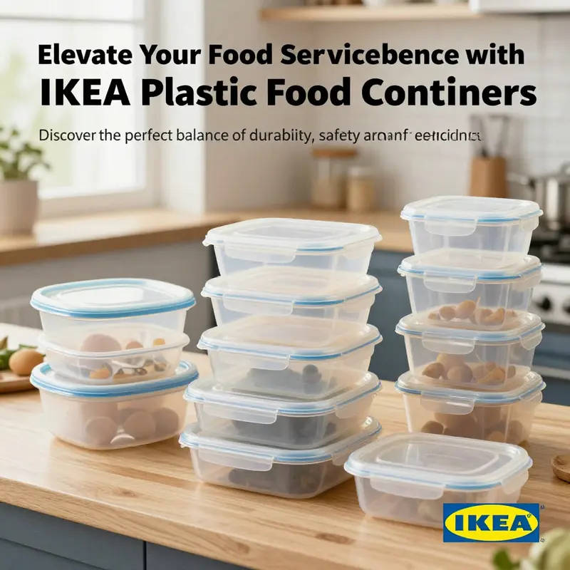 Colorful IKEA plastic food containers displayed in a bustling food service environment, reflecting their utility and design.