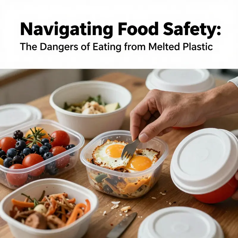 Understanding the potential health risks associated with consuming food from melted plastic.