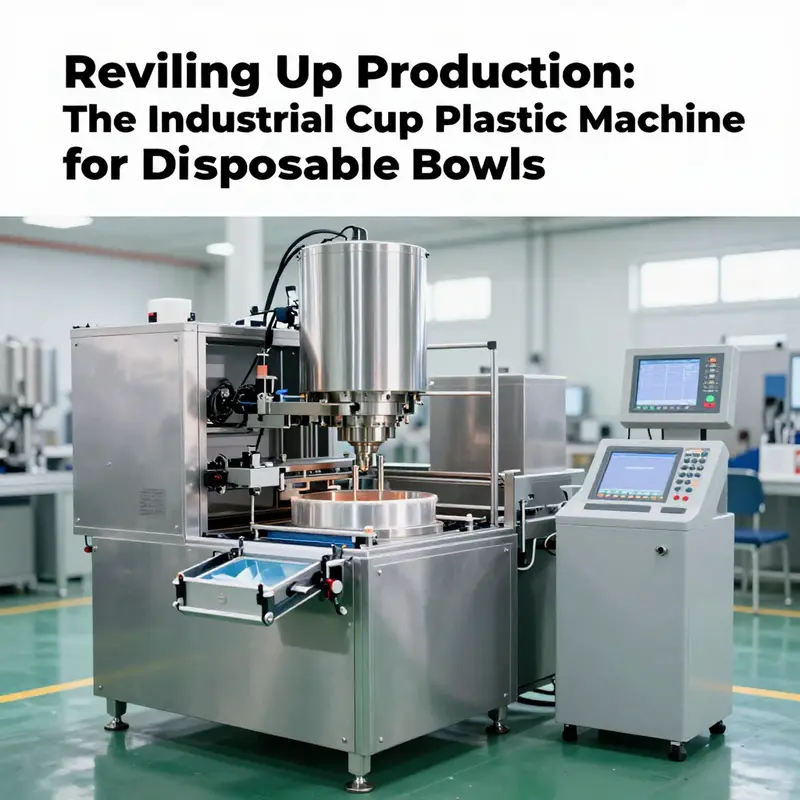 Detailed view of an industrial cup plastic machine highlighting its key design features.