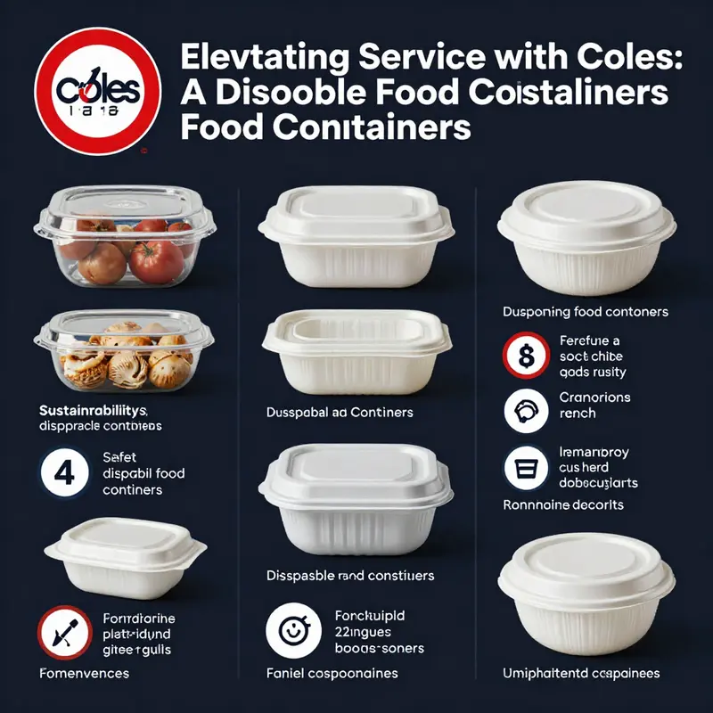 A variety of disposable food containers showcasing both functionality and eco-friendliness available at Coles.