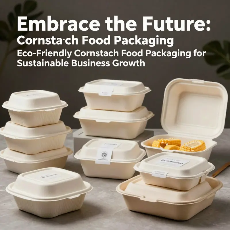 Innovative cornstarch food packaging showcasing modern designs and functionality.
