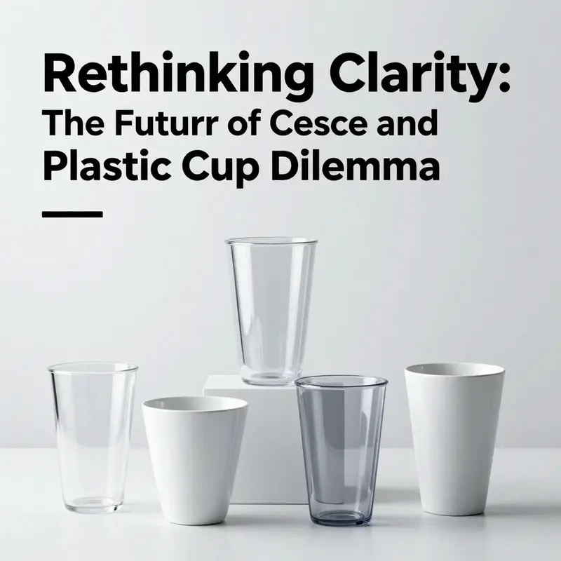 A collection of clear and opaque plastic cups highlighting the paradox in terminology.