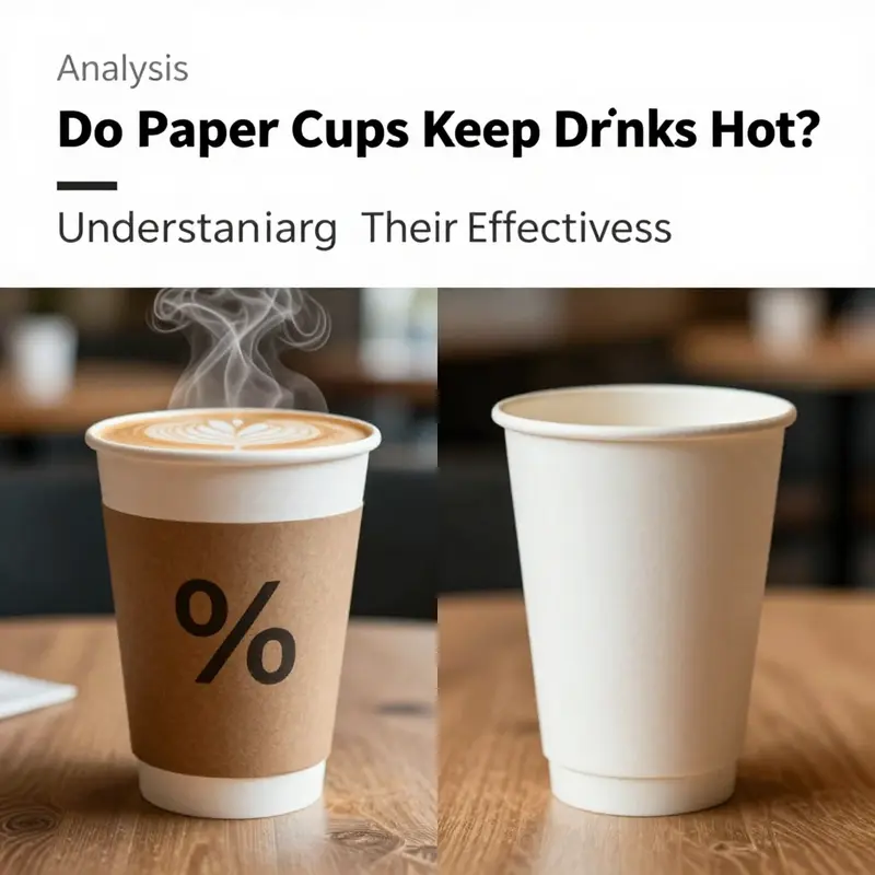 Comparison of insulated and standard paper cups showcasing their capacity to keep drinks hot.