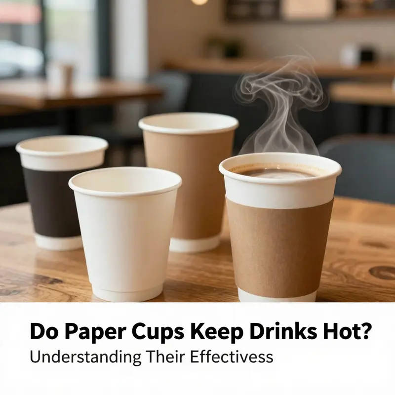Comparison of insulated and standard paper cups showcasing their capacity to keep drinks hot.