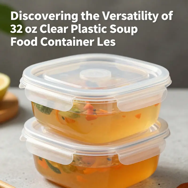 Key features of 32 oz clear plastic soup containers, showcasing their quality and functionality.