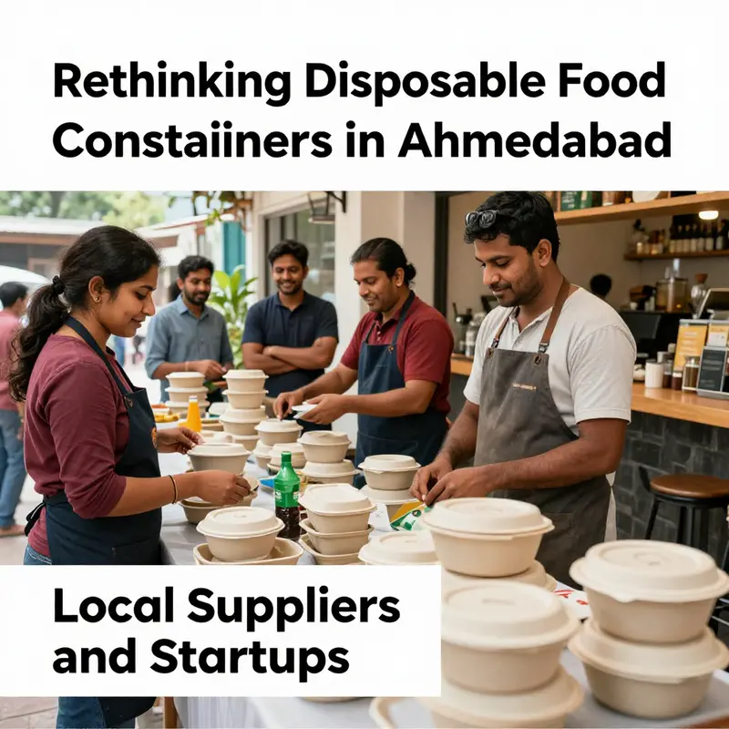 A visual representation of the environmental consequences of disposable food containers in Ahmedabad.